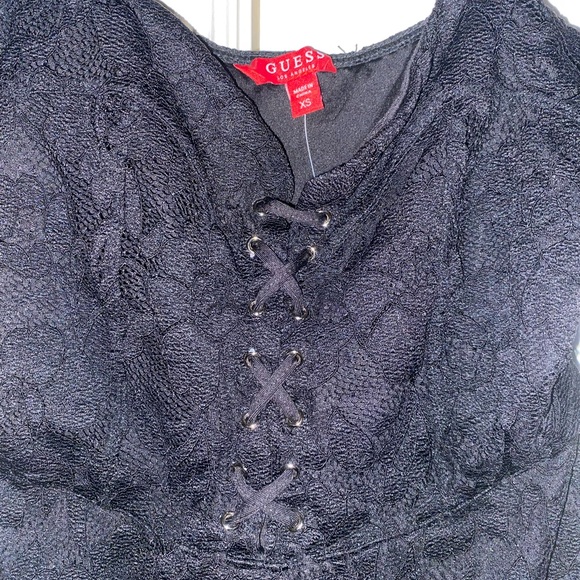 Vintage “GUESS” Lace Perplum Corset Top - Picture 2 of 5